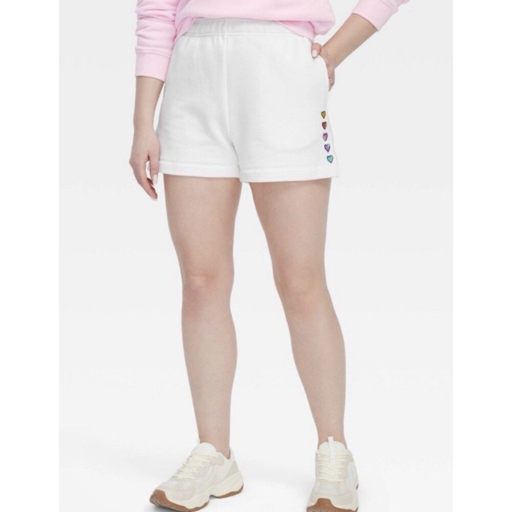 Roller Rabbit X Target Disco Hearts Embroidered Shorts White Small Comfy Lounge